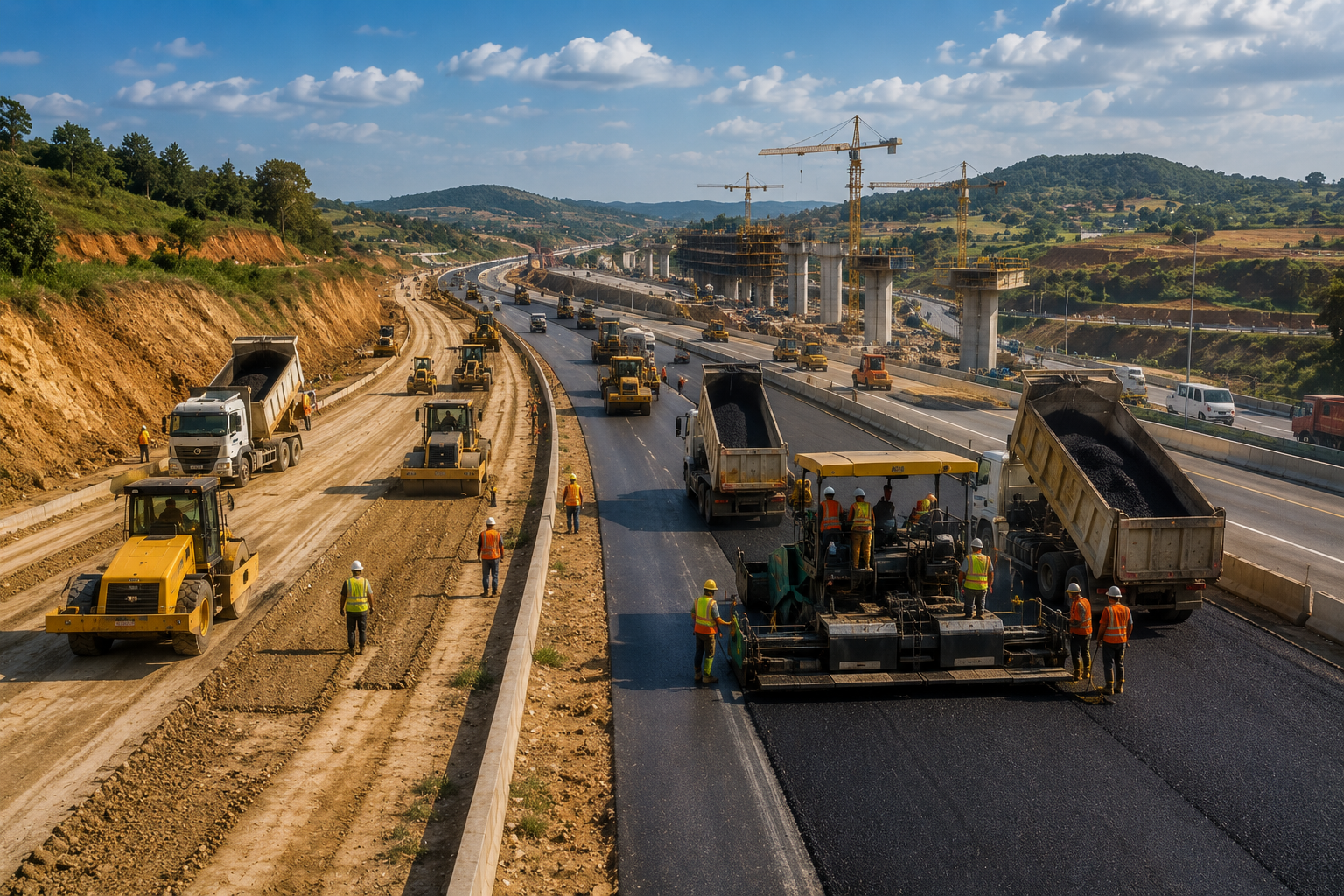 Massive hydraulic excavator at work on a mining site